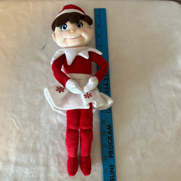 Elf on the Shelf Doll 15" Red White Plush Girl Skirt Christmas Tradition Holiday - Picture 4 of 6
